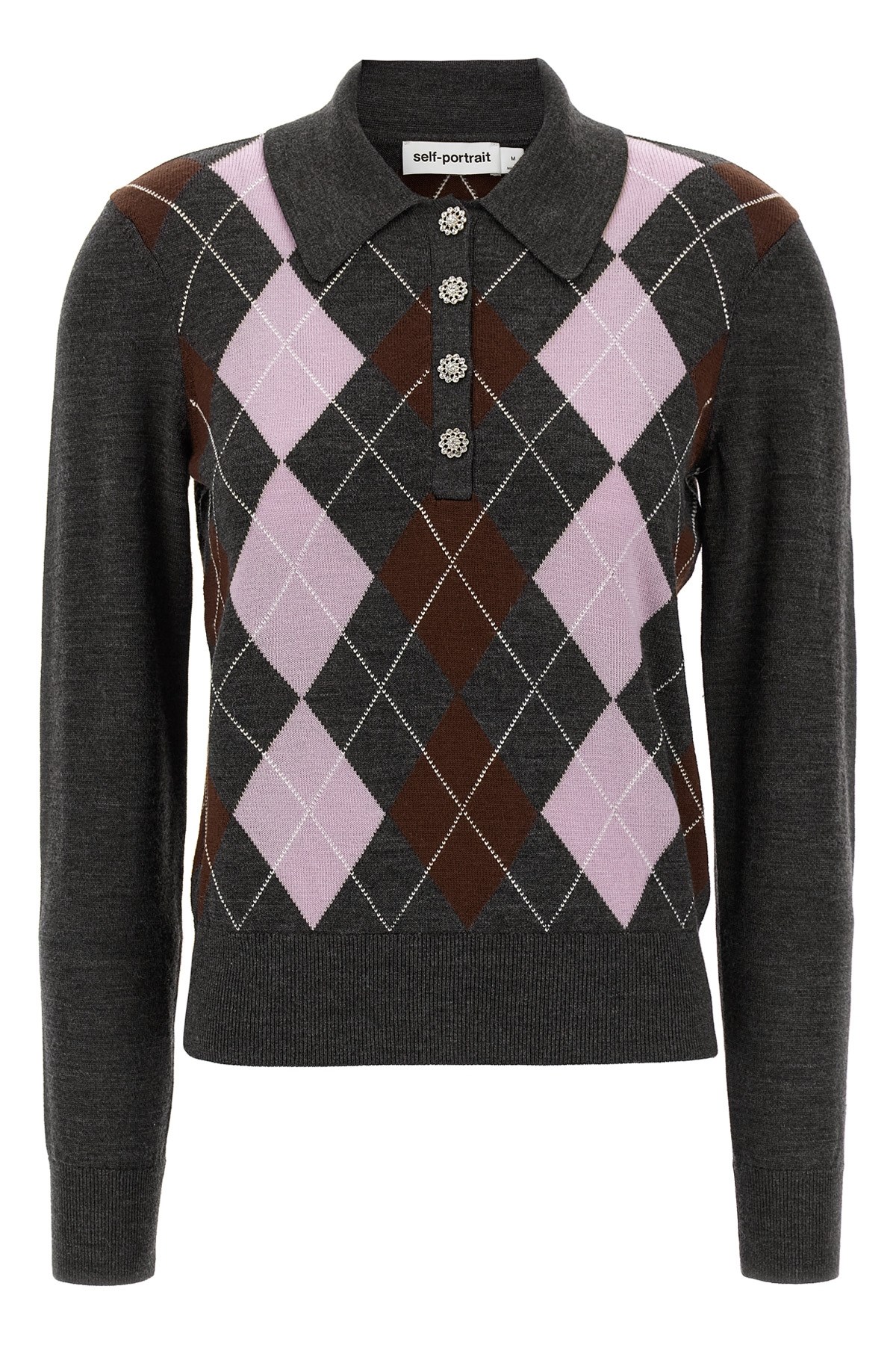 'Grey Argyle Lightweight' Sweater
