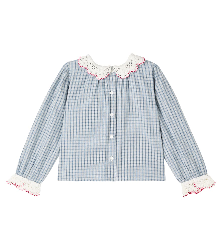 Rhea checked cotton and linen blouse