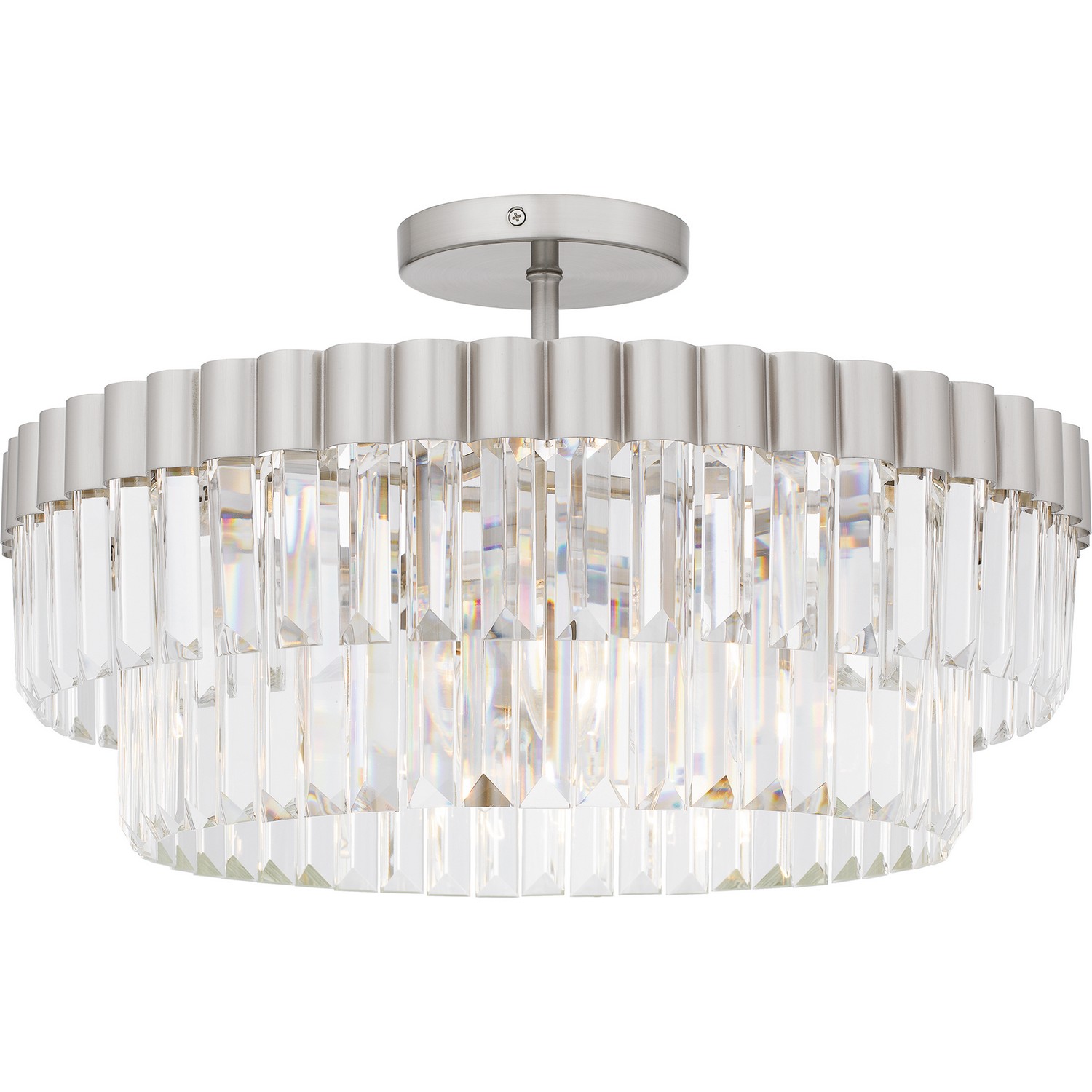 Brushed Nickel Four Light Semi Flush Mount from the Quoizel Semi-Flush Mount Collection