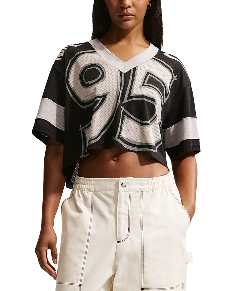 Oversized Cropped Jersey Top