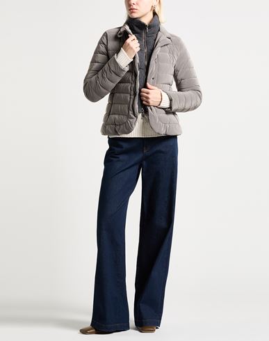Woman Puffer Taupe Size 4 Polyamide, Polyester, Wool, Cashmere