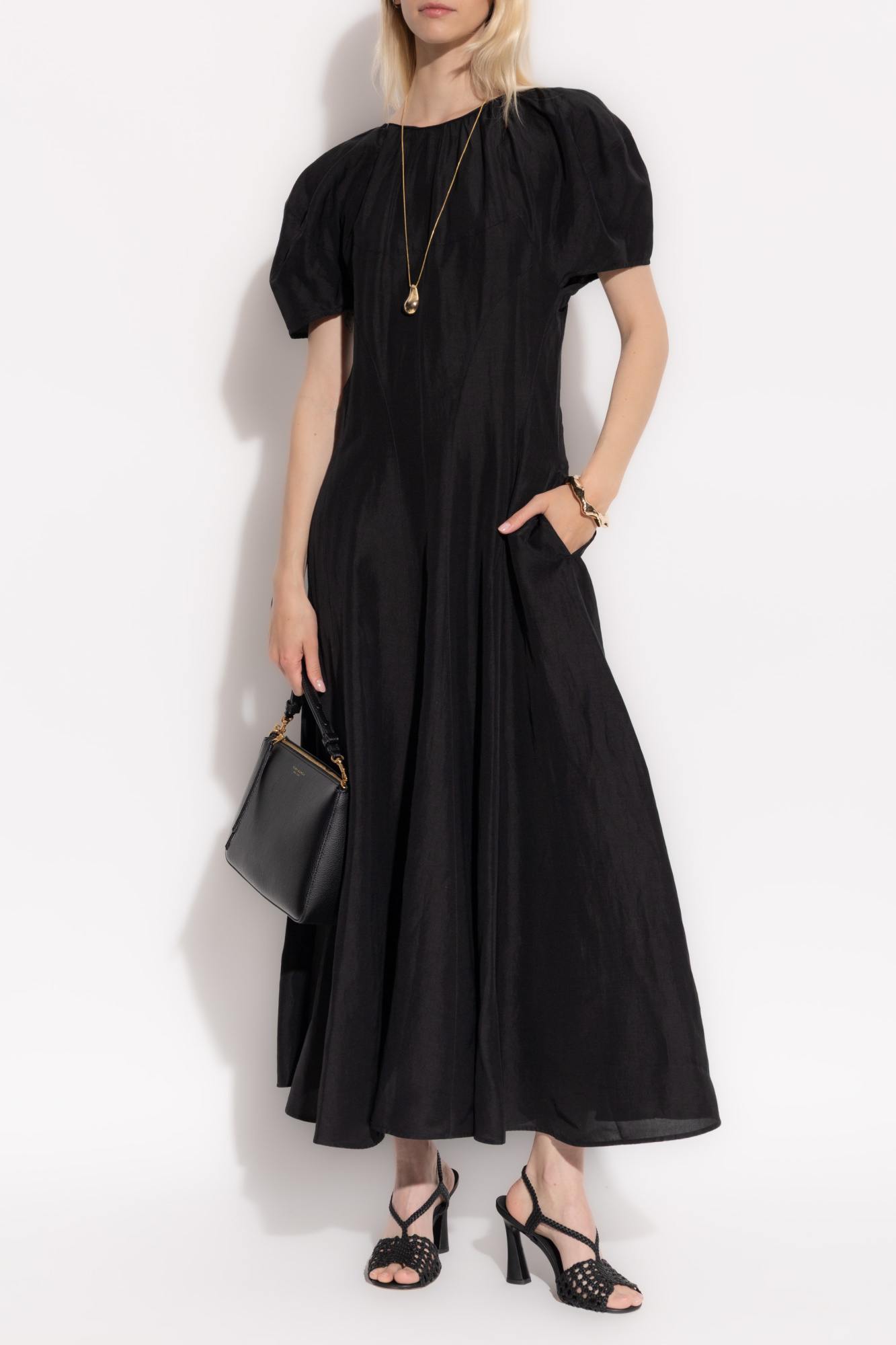 Dress With A Round Neckline, Women's, Black