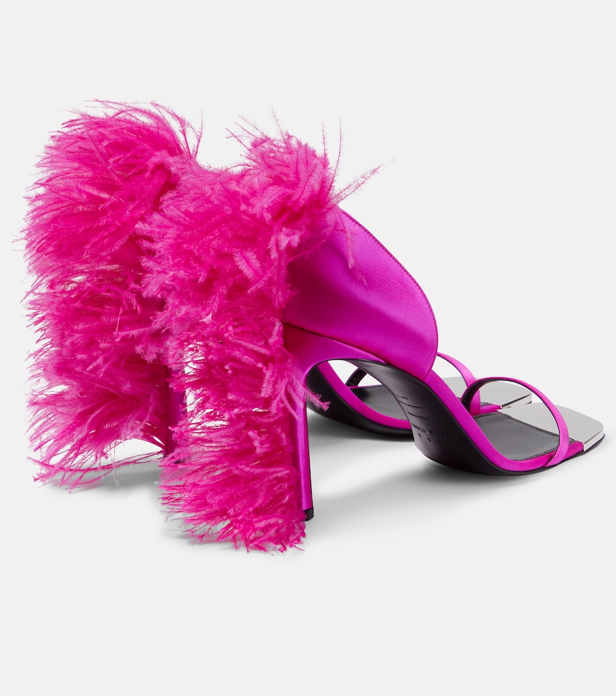 Area X Sergio Rossi Amazon feather-trimmed sandals
