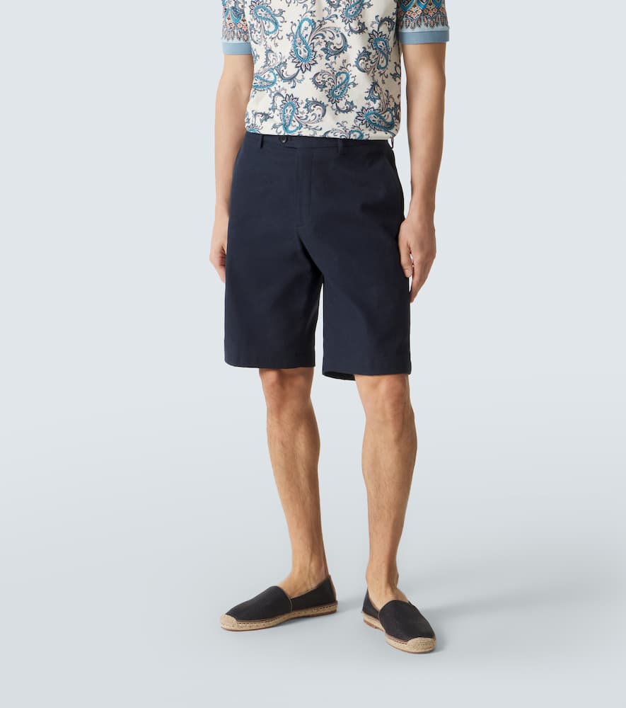 Cotton-blend Bermuda shorts