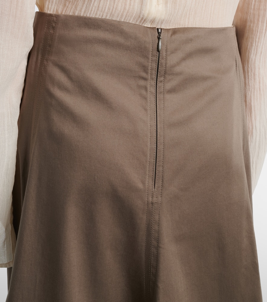 Janan cotton-blend sateen midi skirt