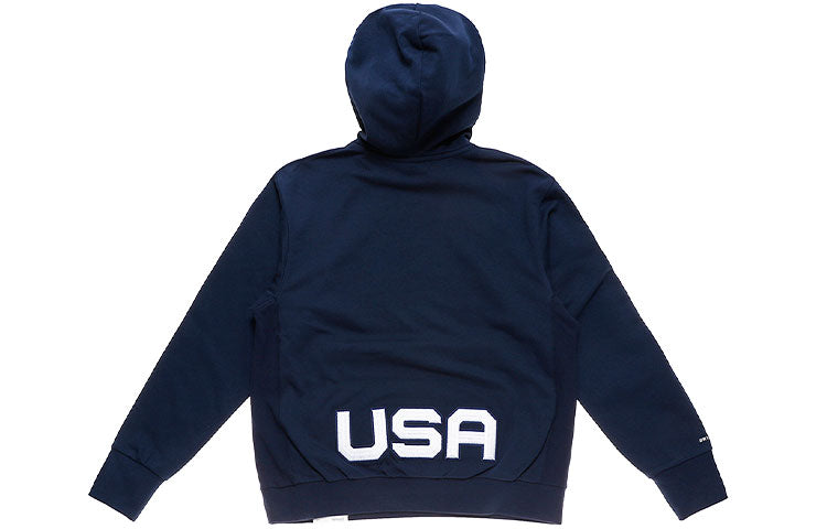 Men's Casual Sports Large Logo Pullover Navy Blue