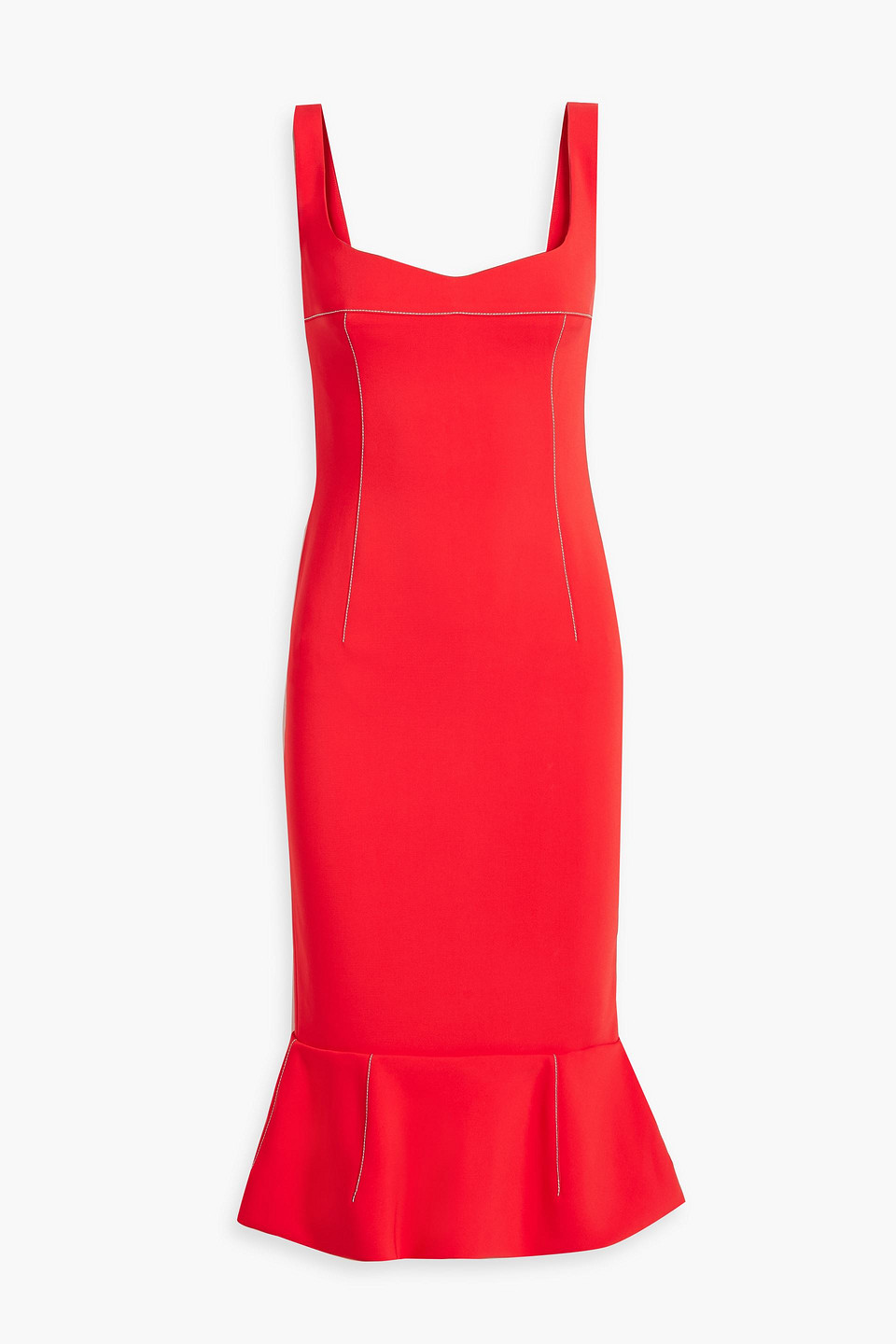 Fluted cady midi dress