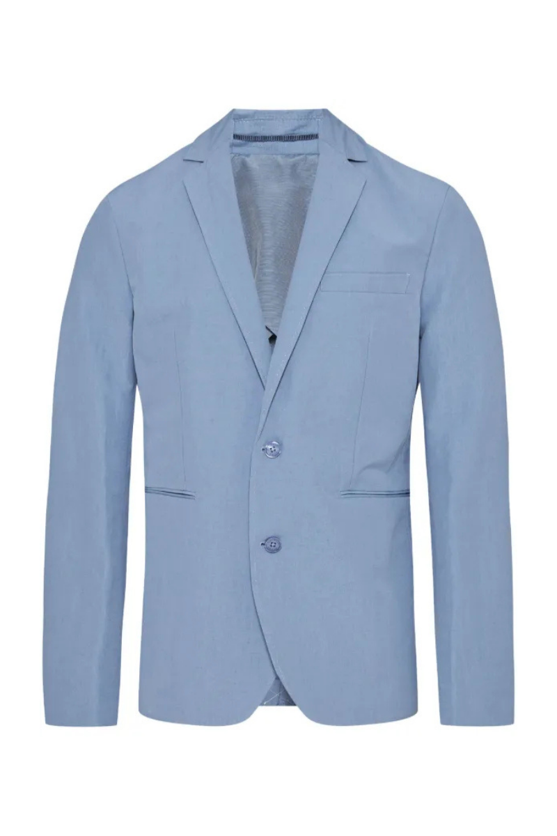 Linen-Cotton Blazer — Blue