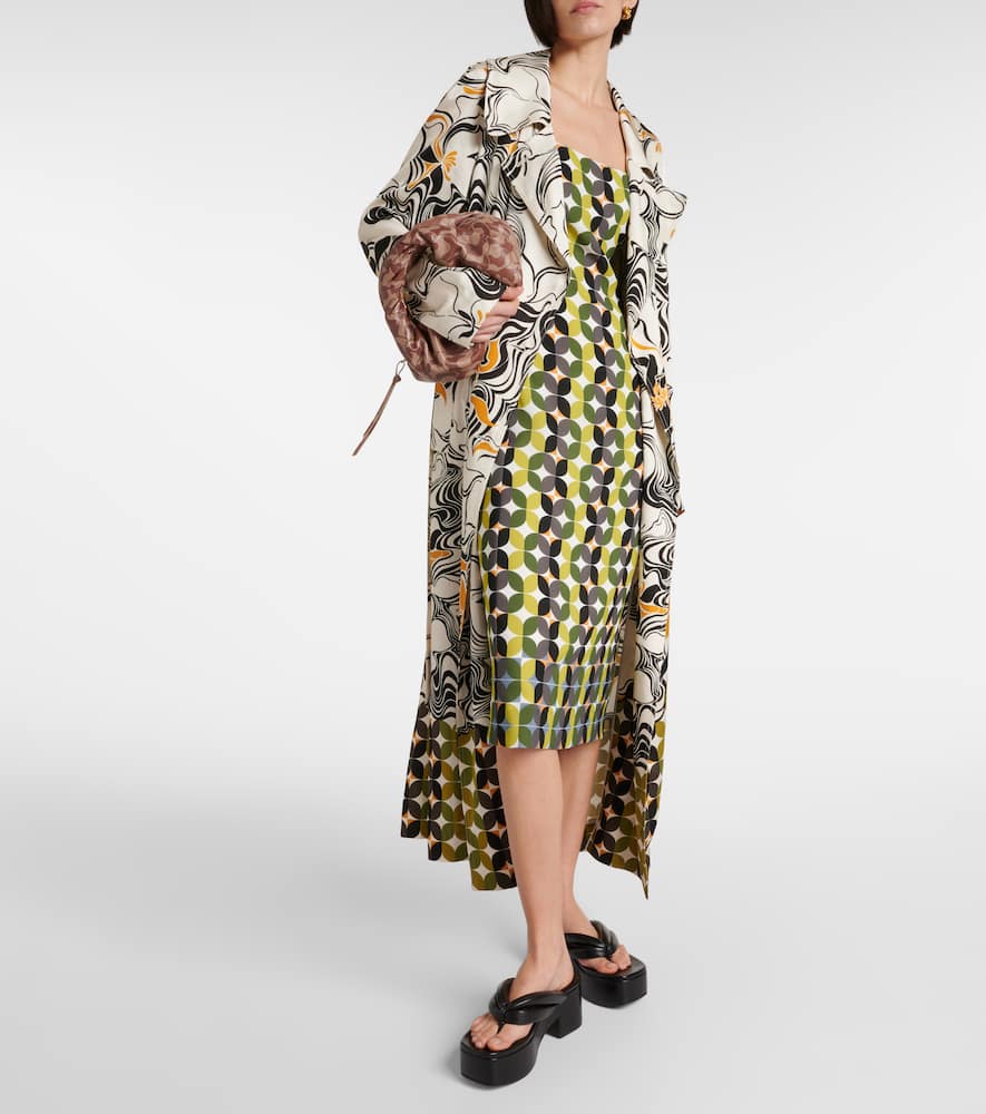 Printed crêpe midi dress