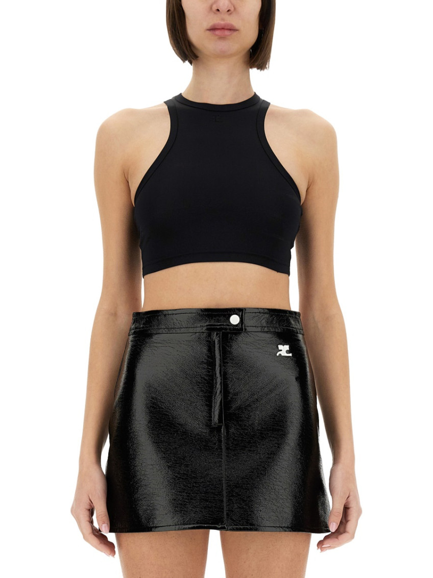 Black Solid Halter Neck Top