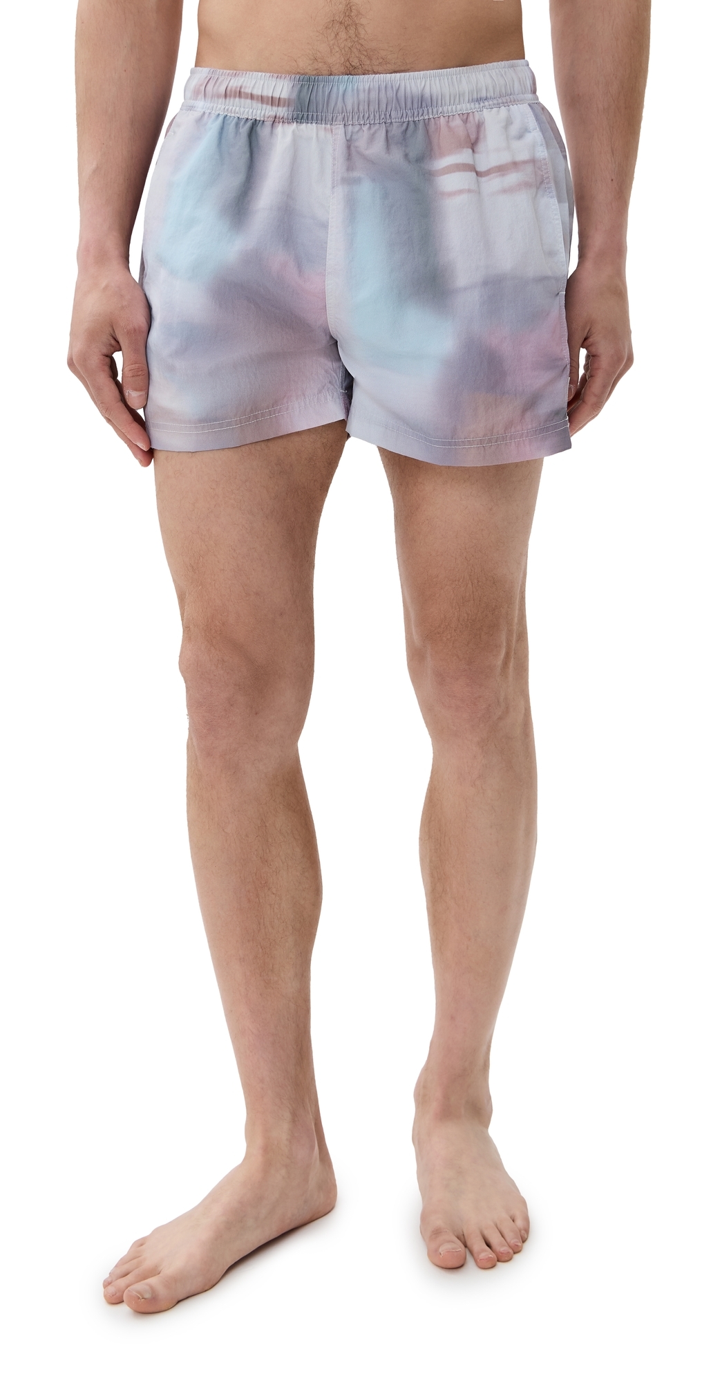 Printed Sebastian Swim Trunks 4 Painterly Blur