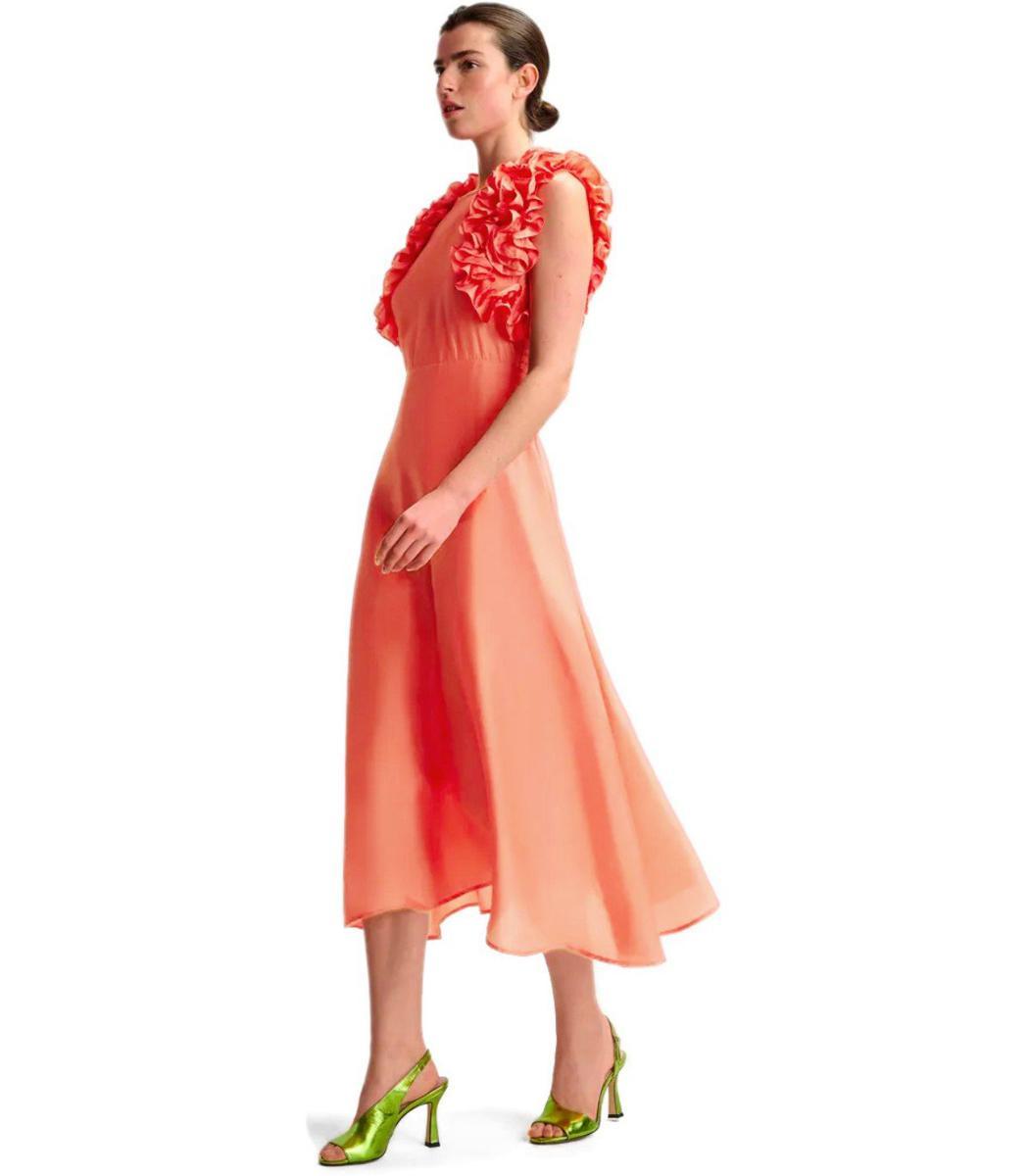 Hexico Coral Midi Dress