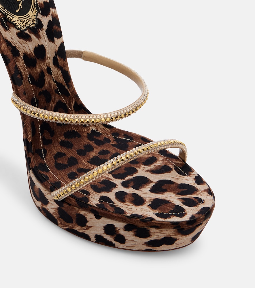 Cleo embellished satin platform sandals