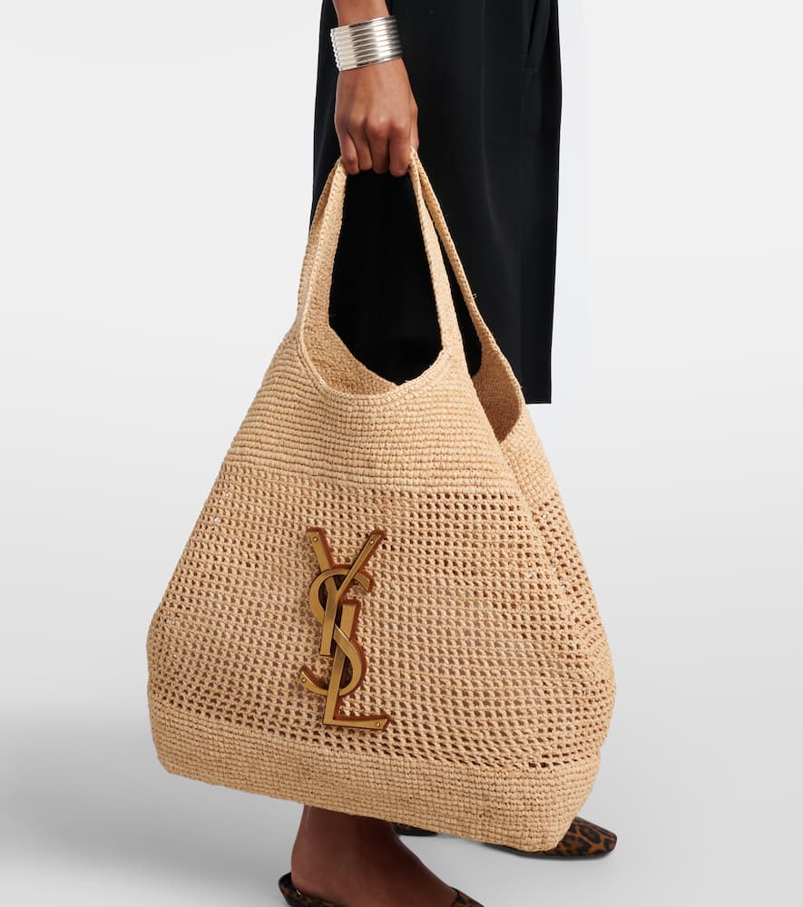 Saint Laurent Icare crochet raffia shopping bag