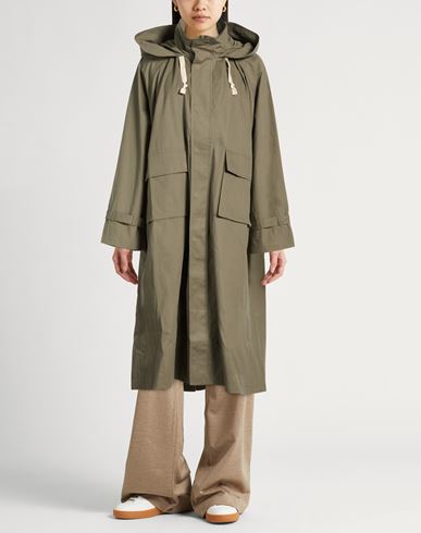 Woman Overcoat & Trench Coat Military green Size M Cotton