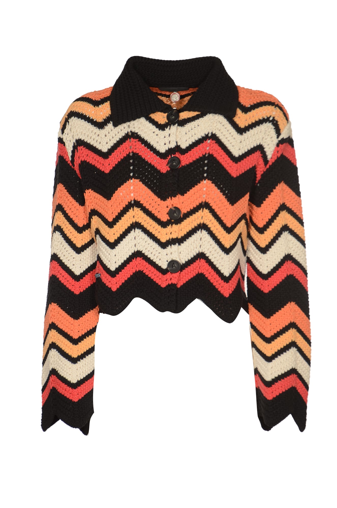 Kaleidoscopic Multicolor Cotton Blend Cardigan