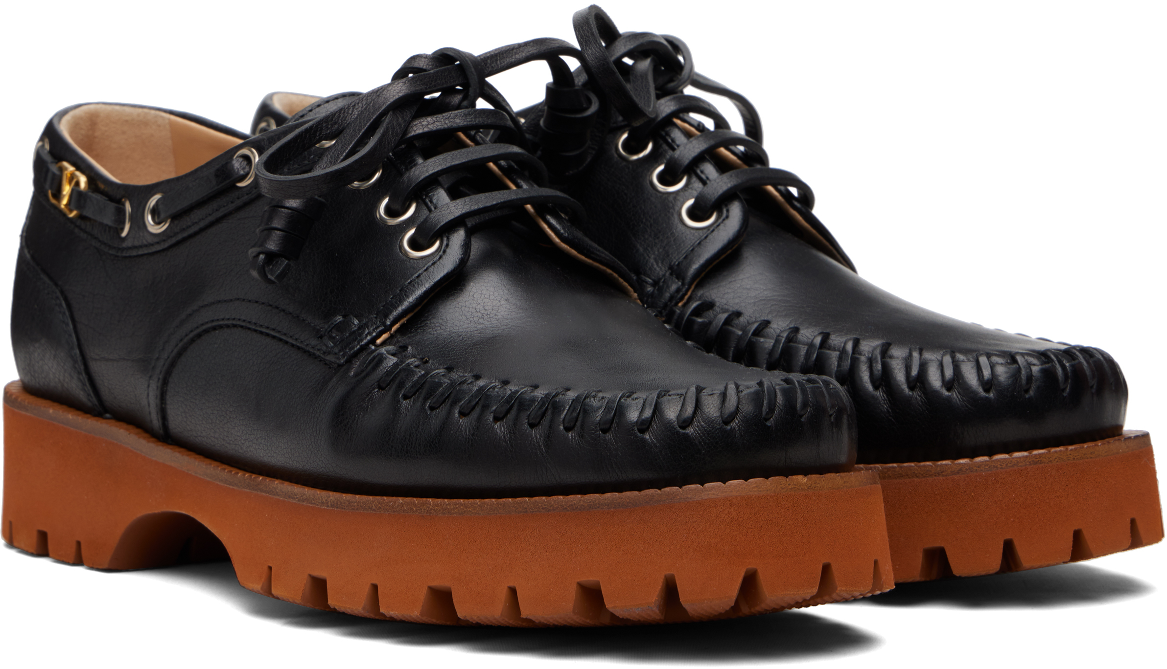 Black Lug Sole Boat Shoes