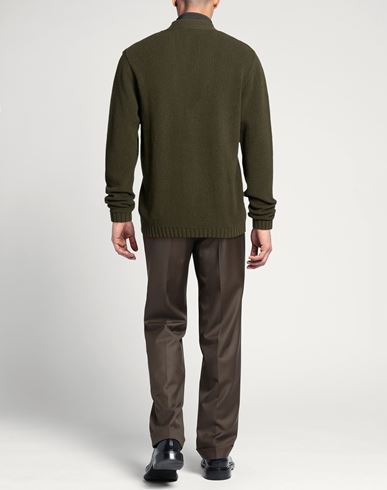 Man Cardigan Military green Size 40 Cotton, Acrylic