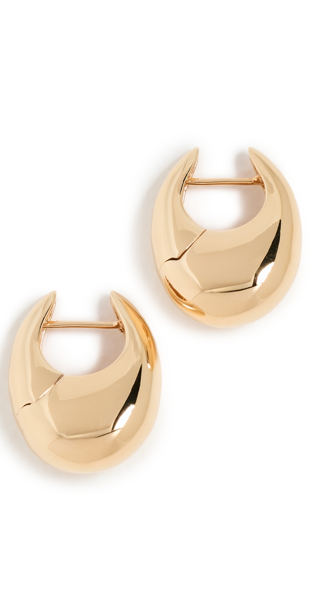 Large Sloping Hinge Hoops Gold One Size