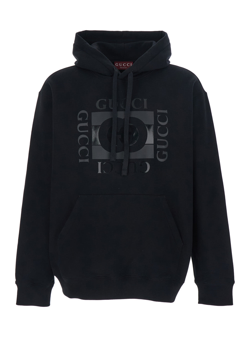 Logo-Embroidered Cotton Hoodie — Black
