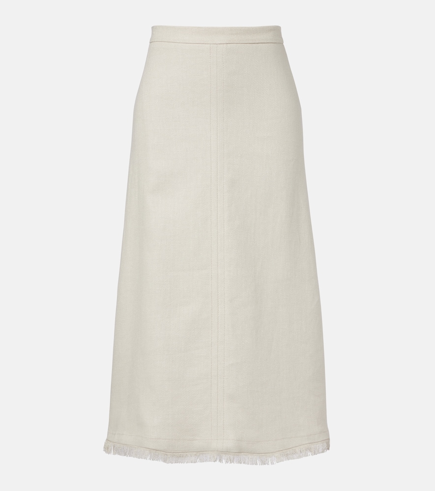 Fiocchi linen and cotton midi skirt