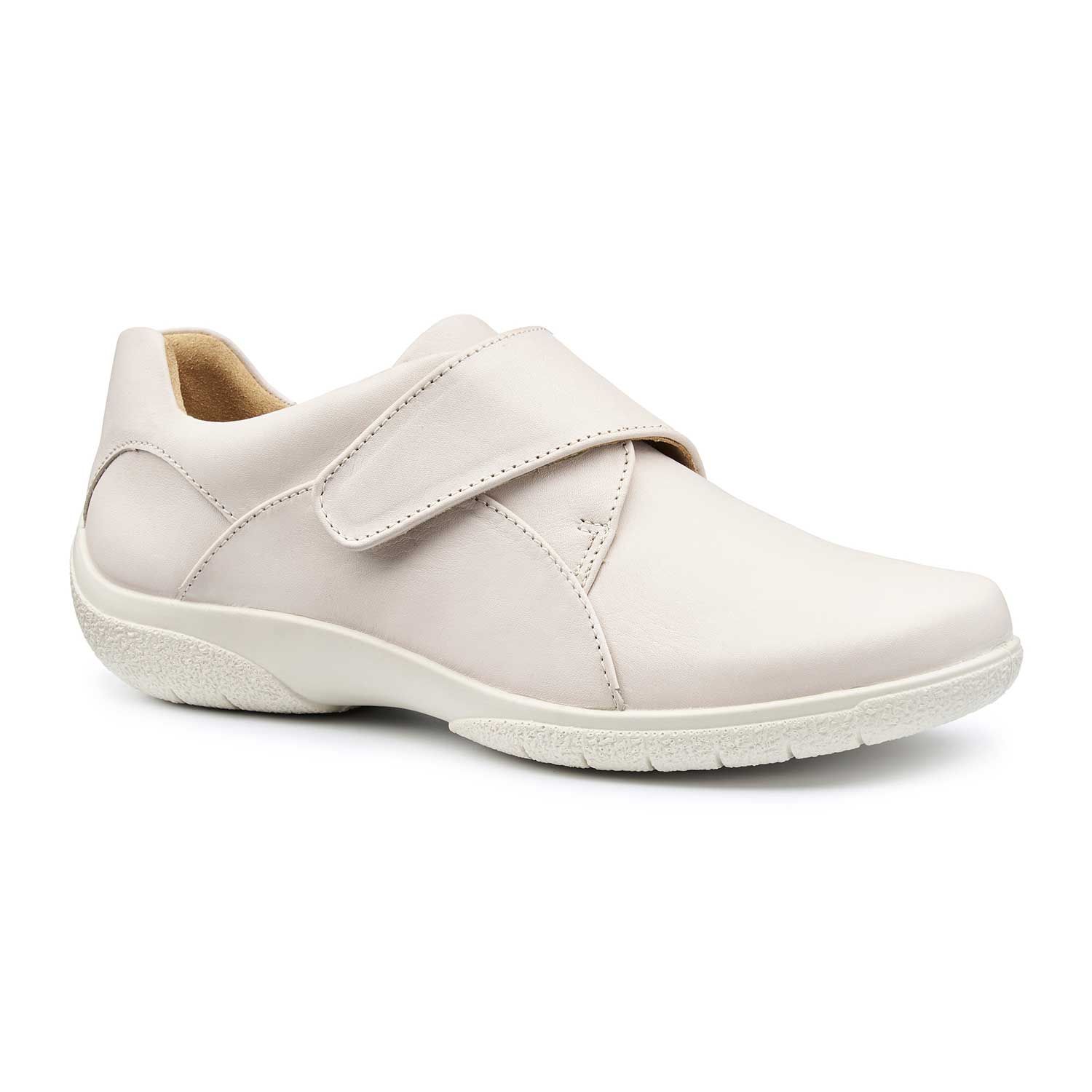 Hotter Women's Wide Fit 'Sugar II' Classic Casual Shoes in Off White