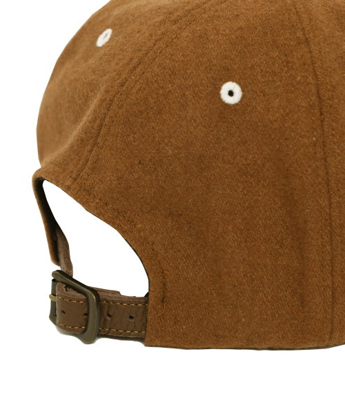 Wool Leather Strap Cap_Brown