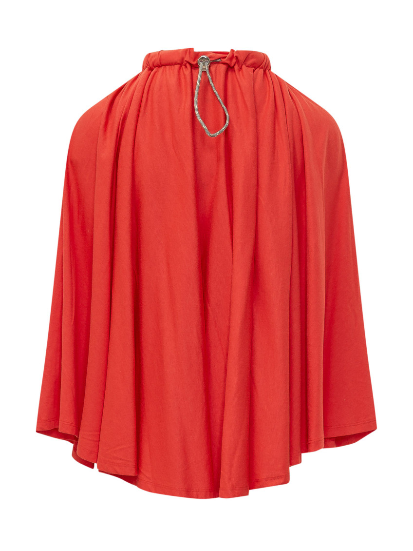 Red Solid Halter Neck Top