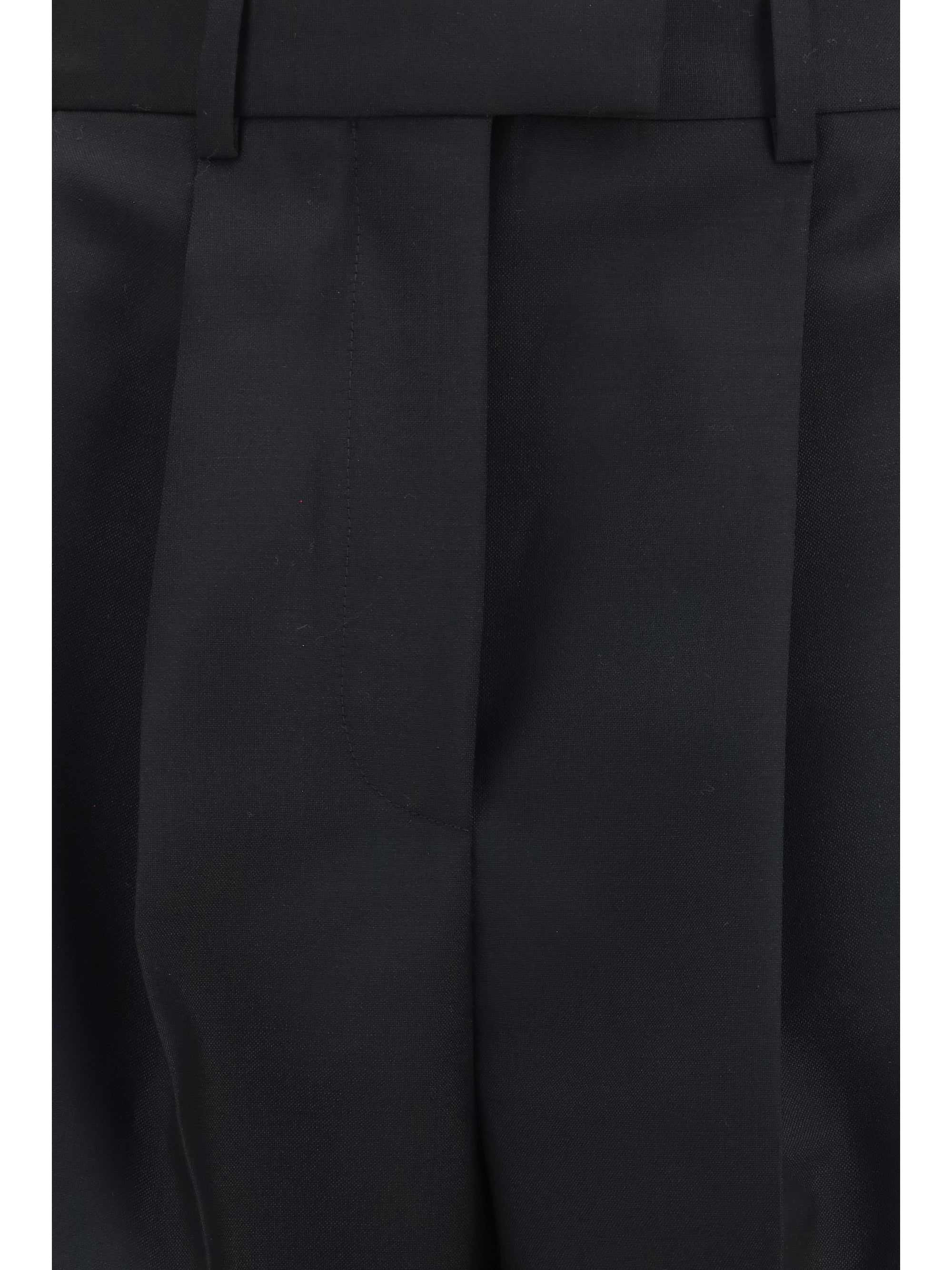 Double-Pleat Wool-Mohair Trousers — Black