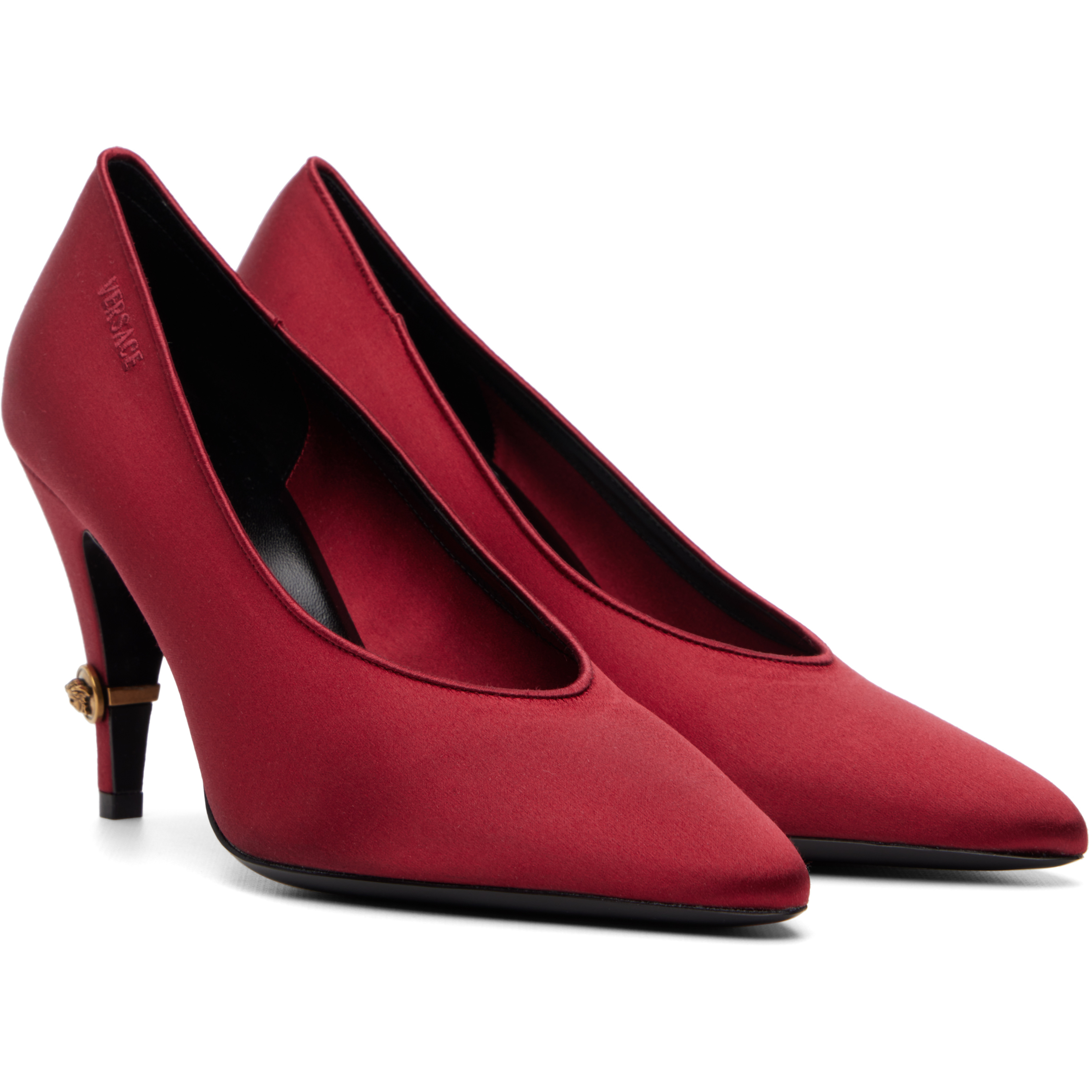 Red Gianni Satin Heels