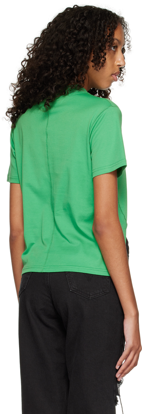 Green front split T-shirt