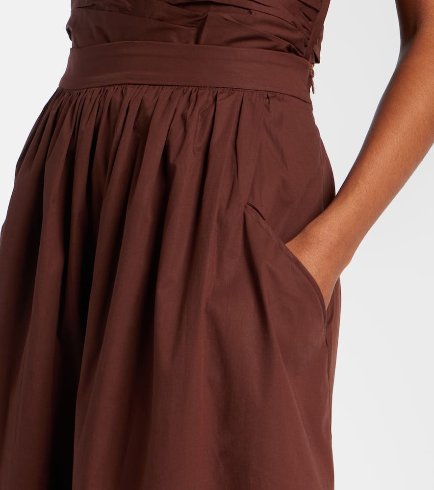 Pleated cotton maxi skirt