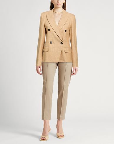 Woman Blazer Sand Size 2 Linen, Cotton, Viscose, Polyester