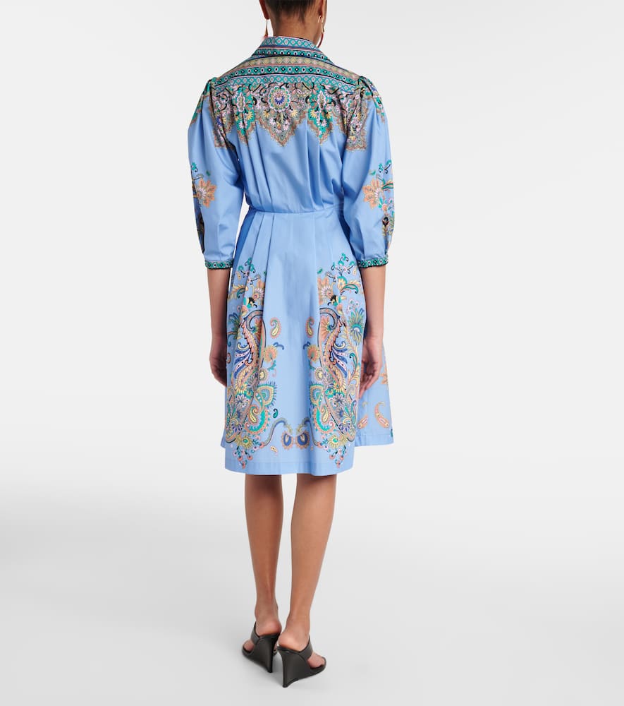 Printed cotton shirt dress