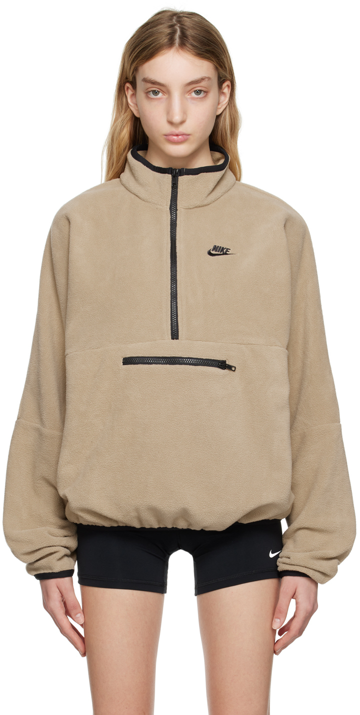 Khaki Half-Zip Sweater