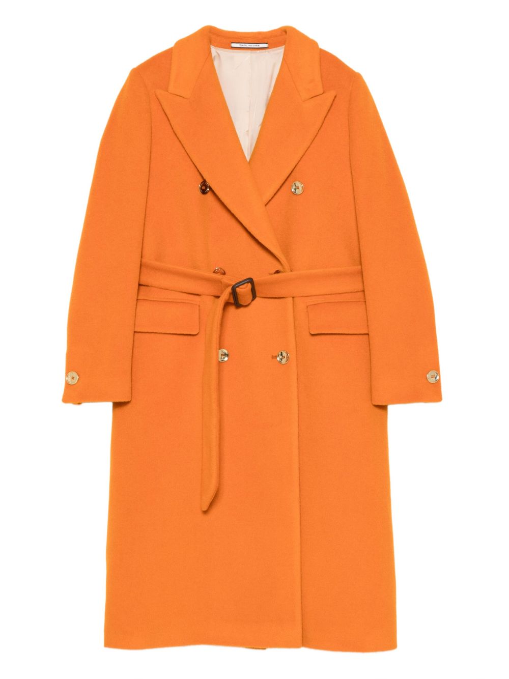 Double-Breasted Wool Coat — Orange