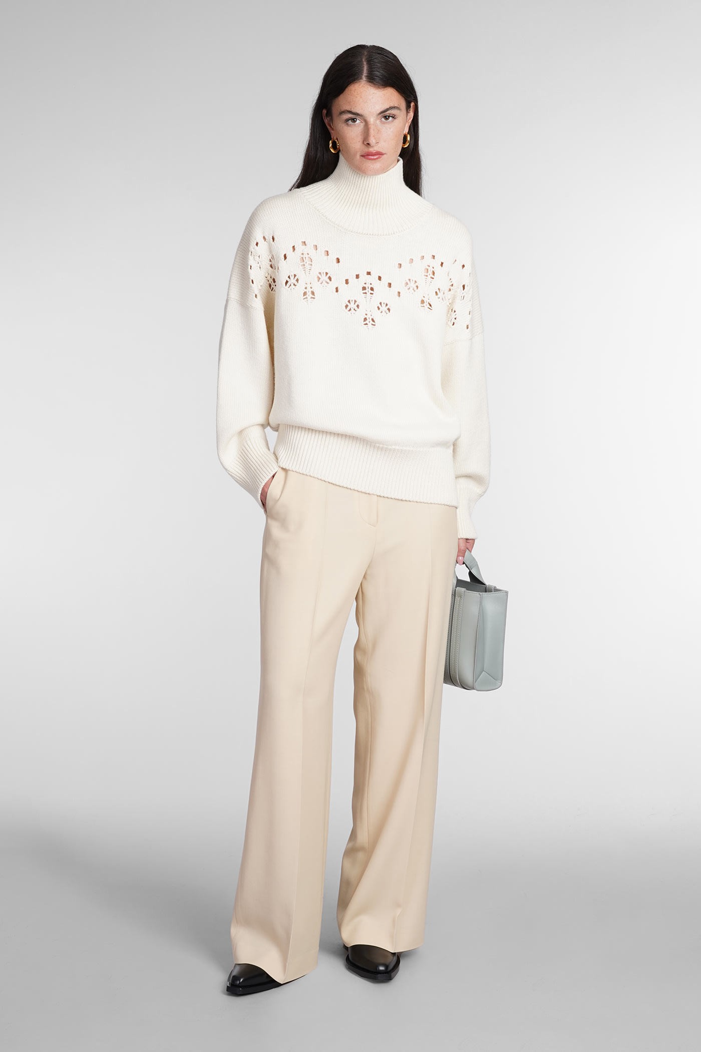 Knitwear In Beige Wool