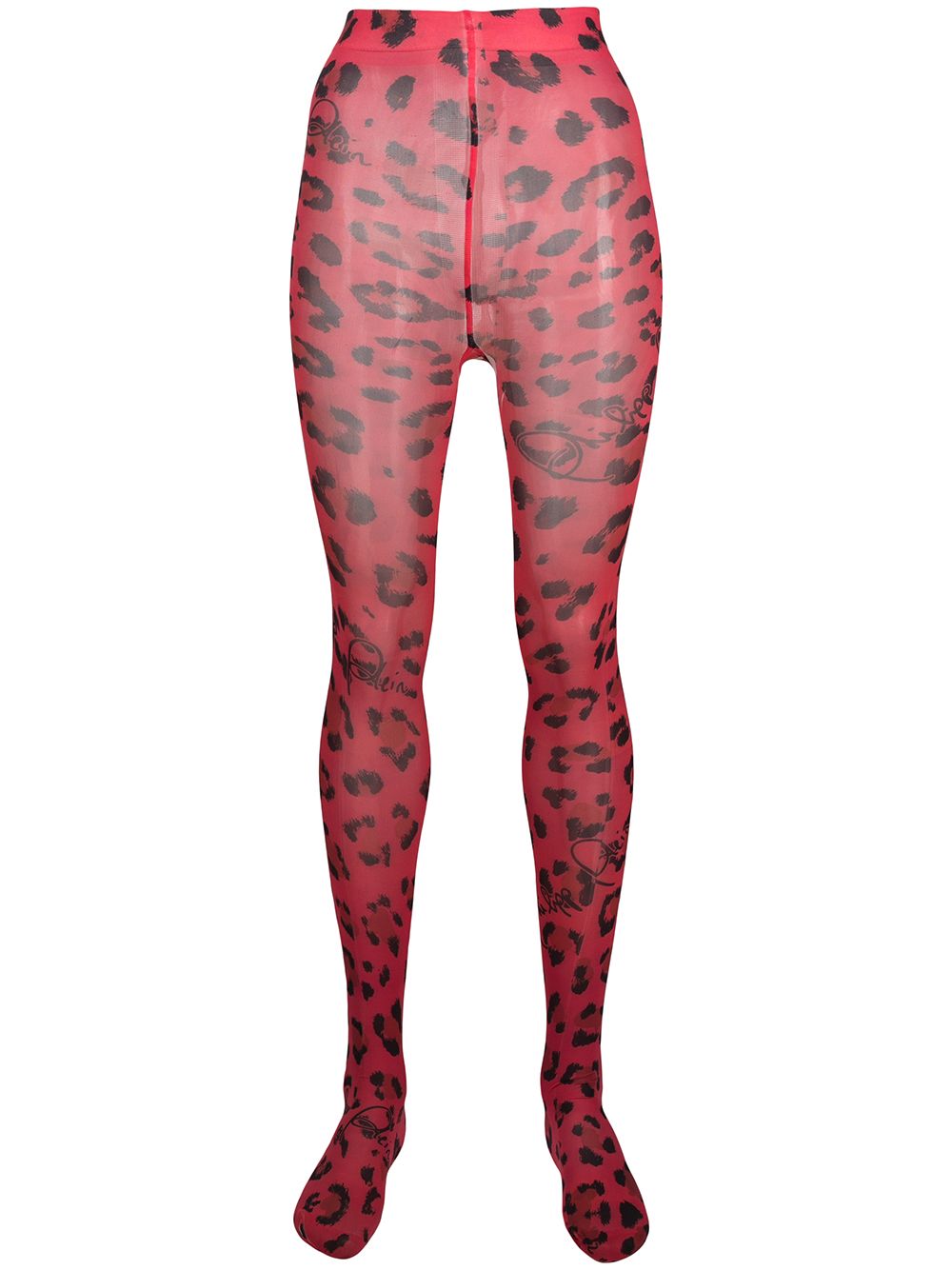Leopard print tights - Red