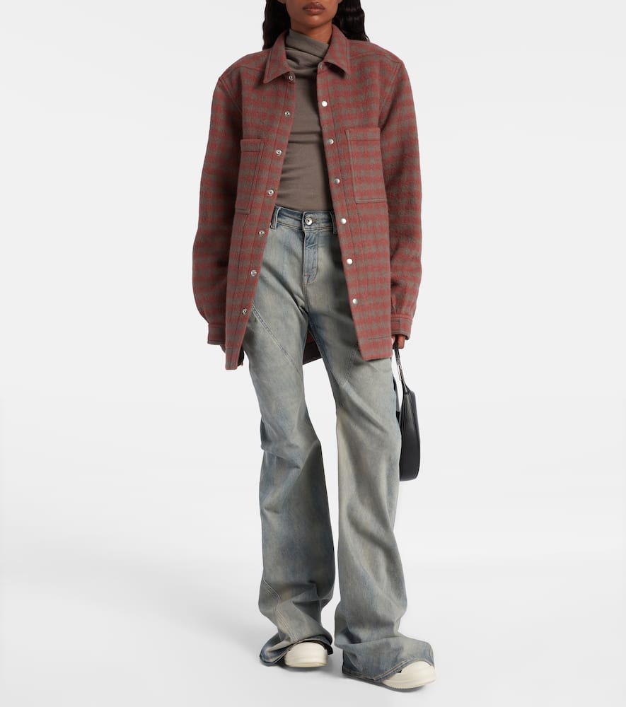 Checked virgin wool overshirt