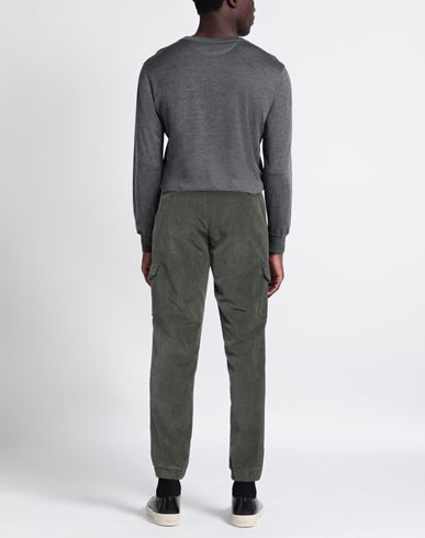 Man Pants Military green Size L Cotton, Elastane