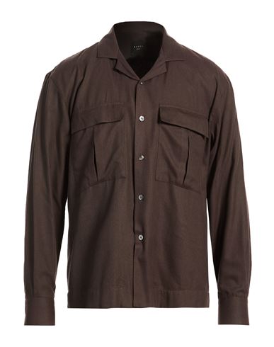 Man Shirt Dark brown Size 15 ¾ Cotton, Lyocell