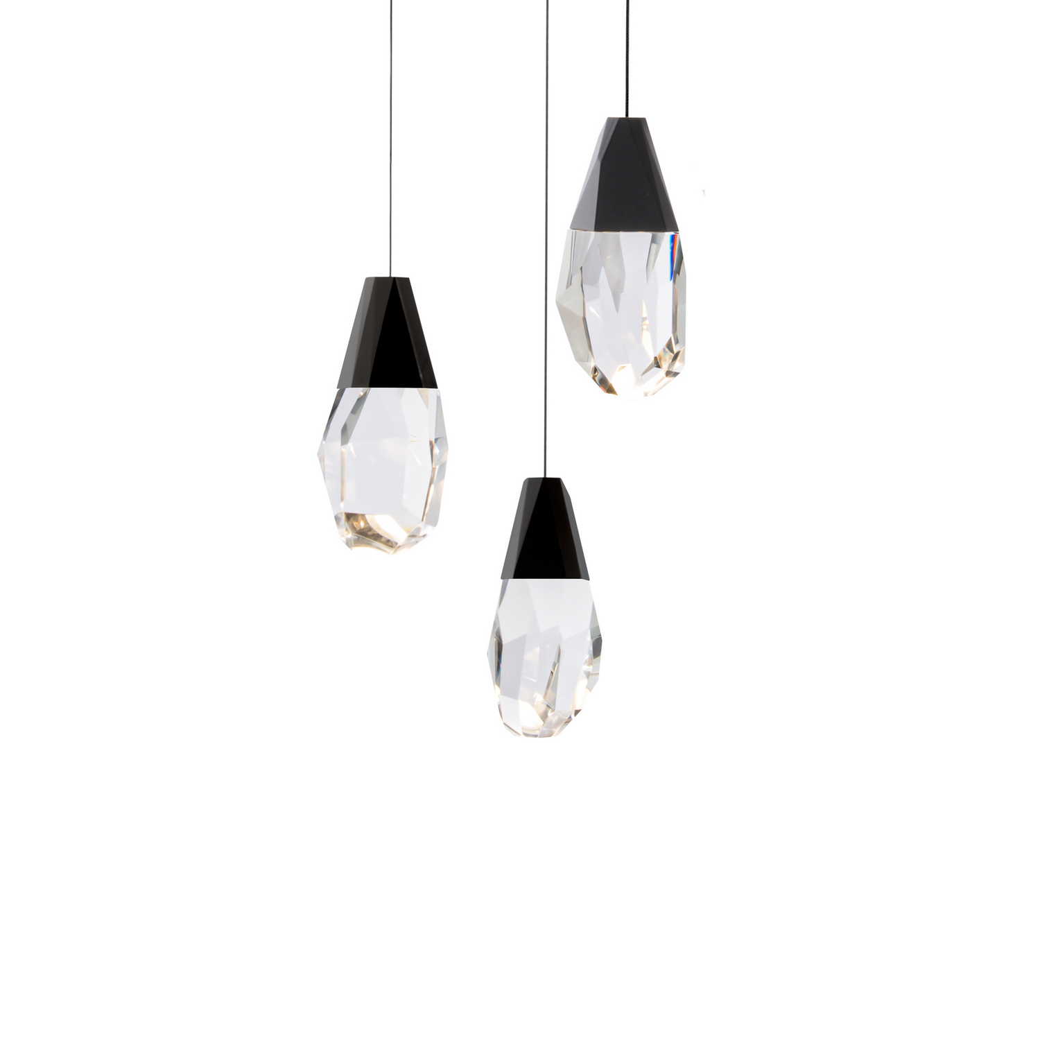 Martini 3-Light LED Pendant in Black