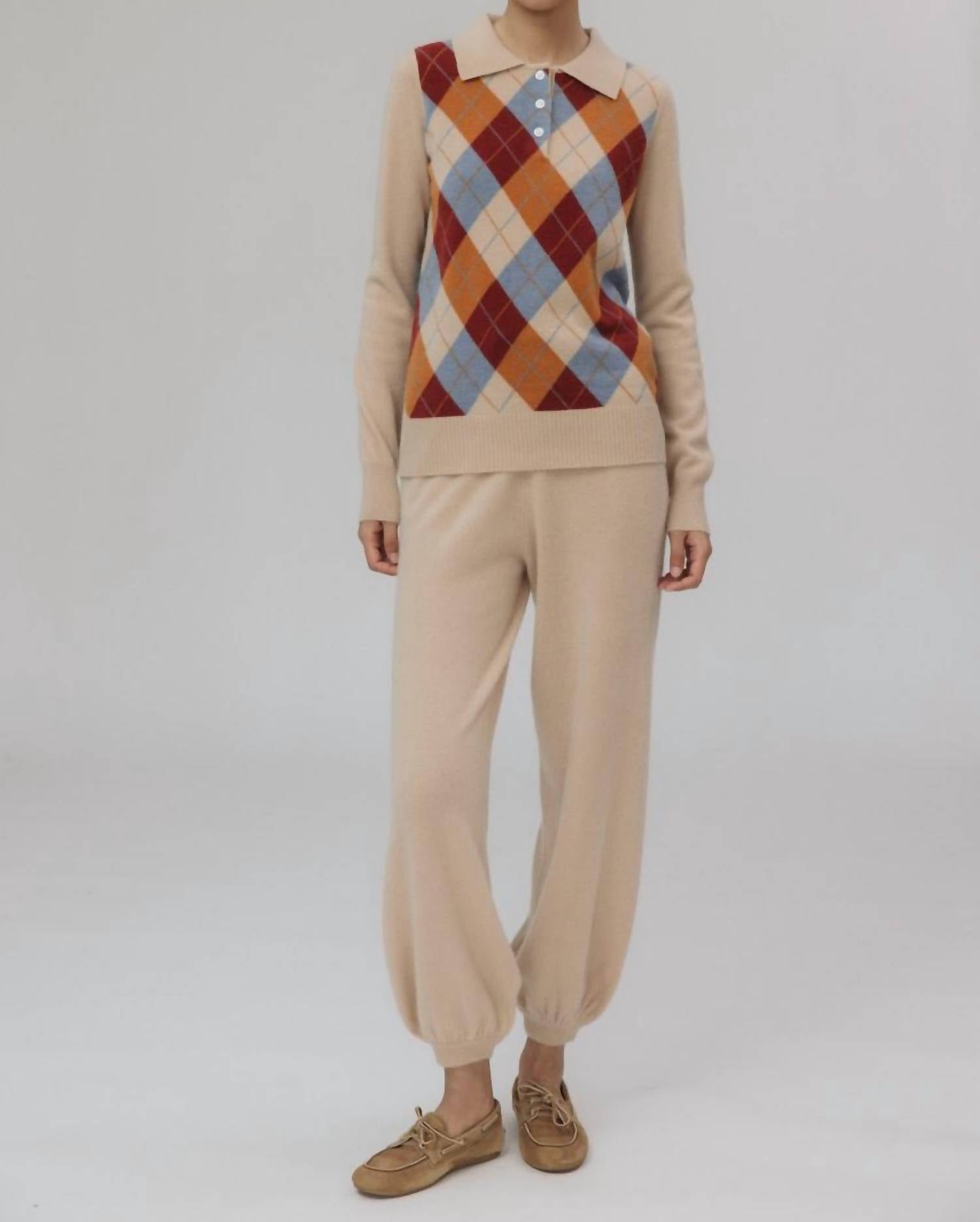 Magpie Long Sleeve Top In Rusty Red Mix