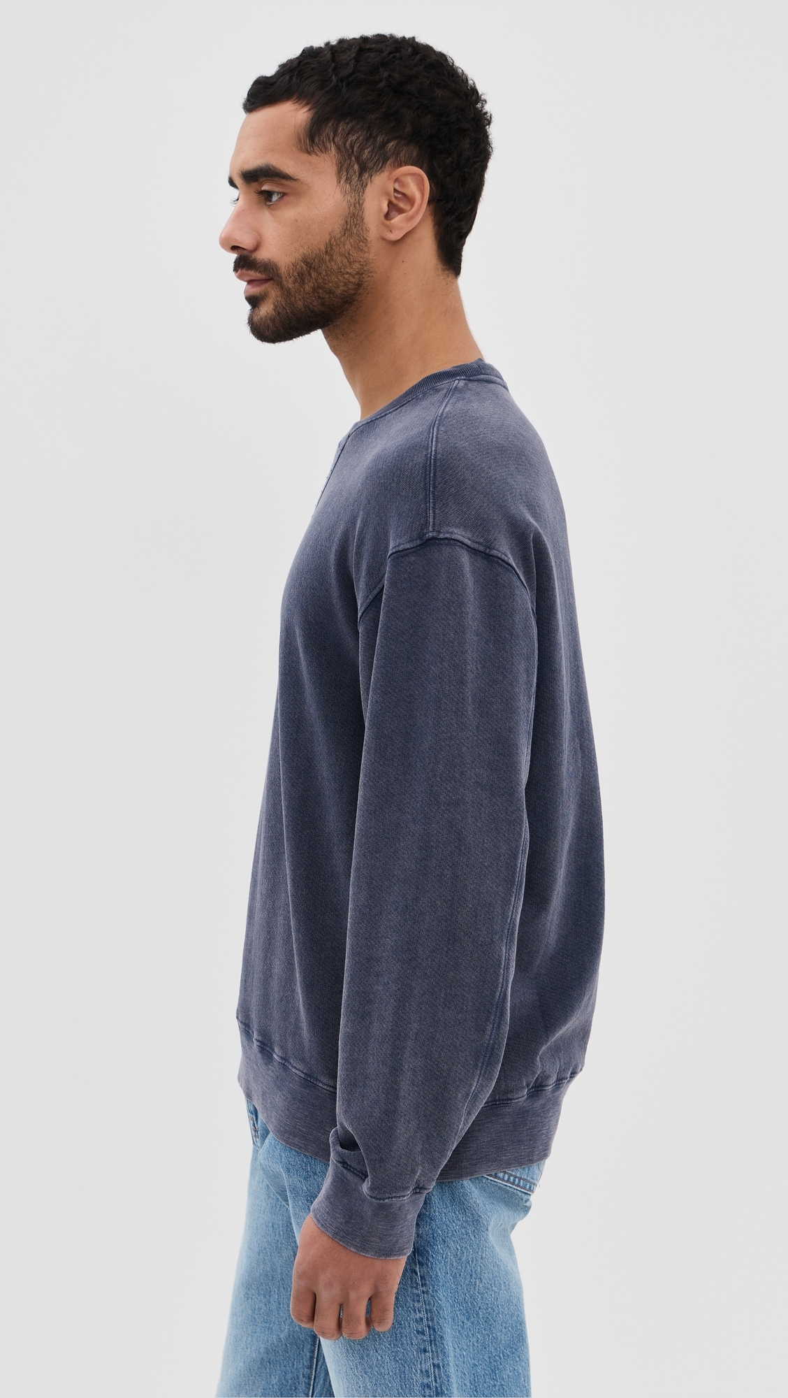 Alex Mill Marlon Sweatshirt In Light Weight Cotton Terry Dark Navy