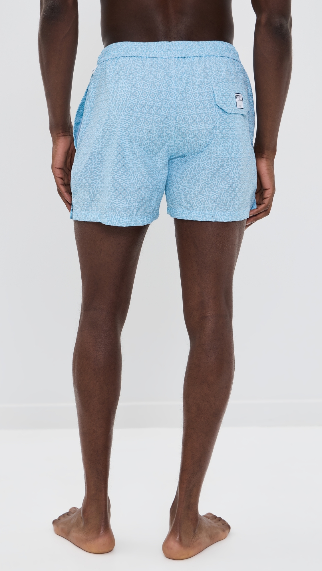 Madeira Swim Trunks 5 Teal Circular Print