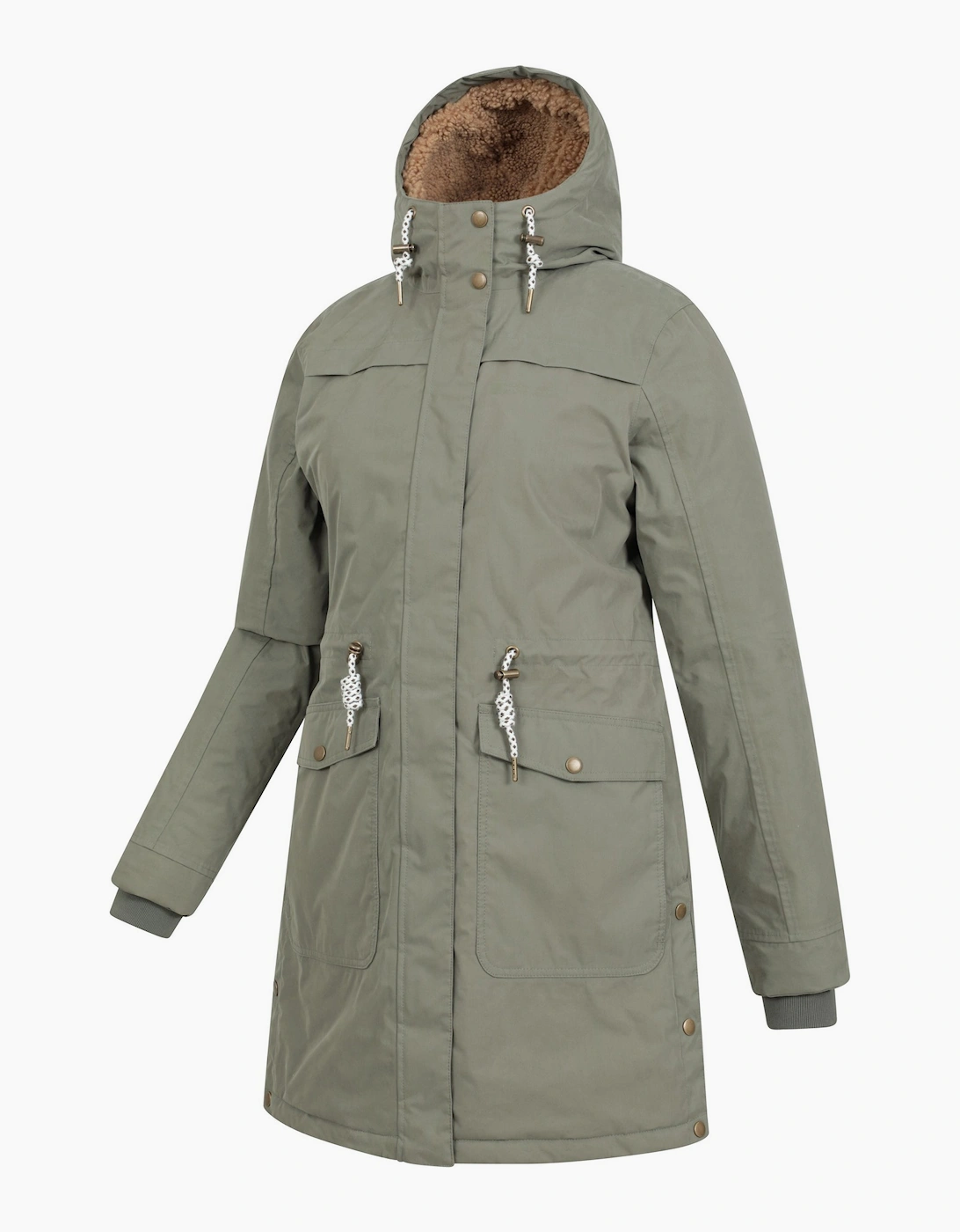 Women's Mountain Warehouse Womens/Ladies Acorn Waterproof Borg Lined Padded Parka - Green