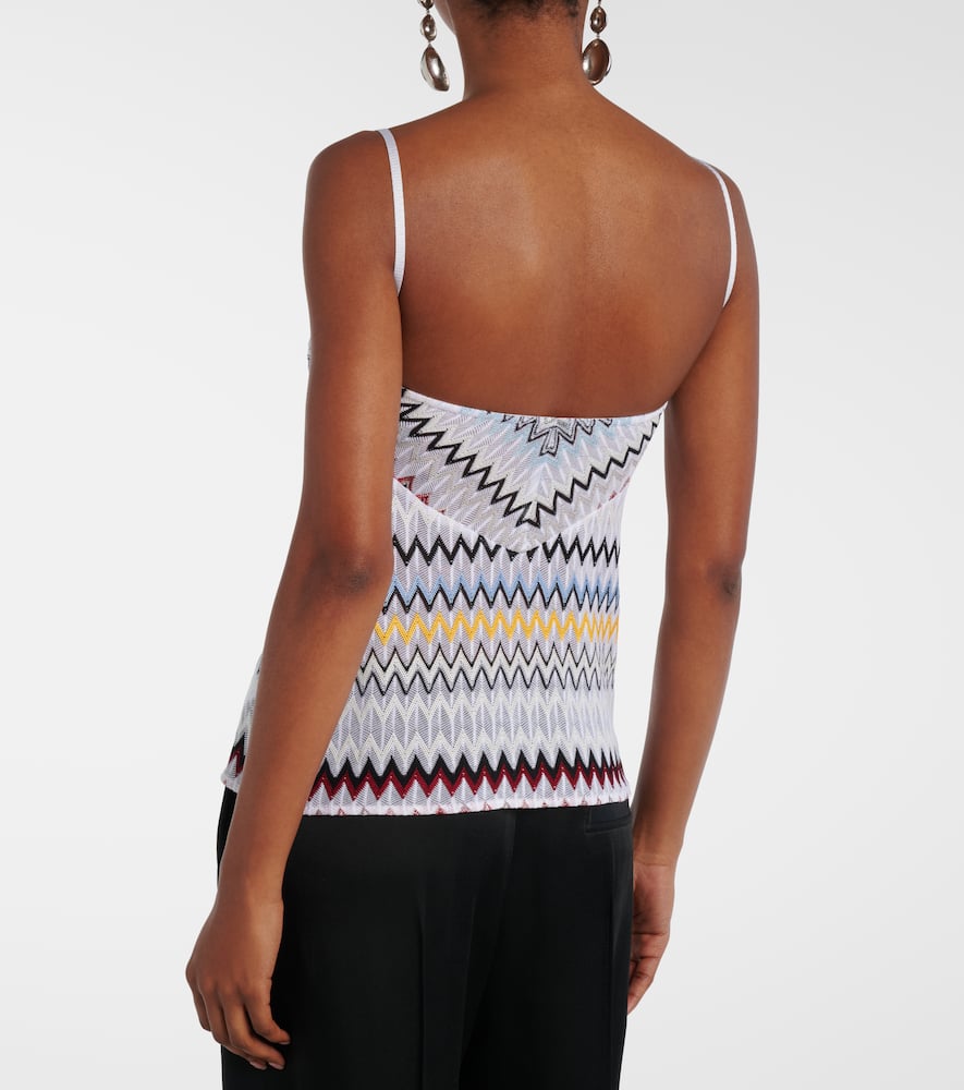 Chevron lamé tank top