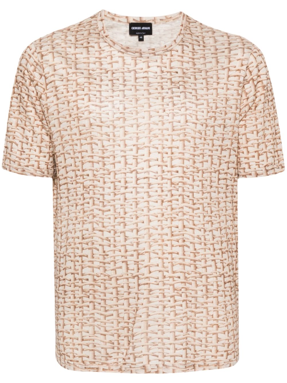 Woven-print T-shirt - Neutrals