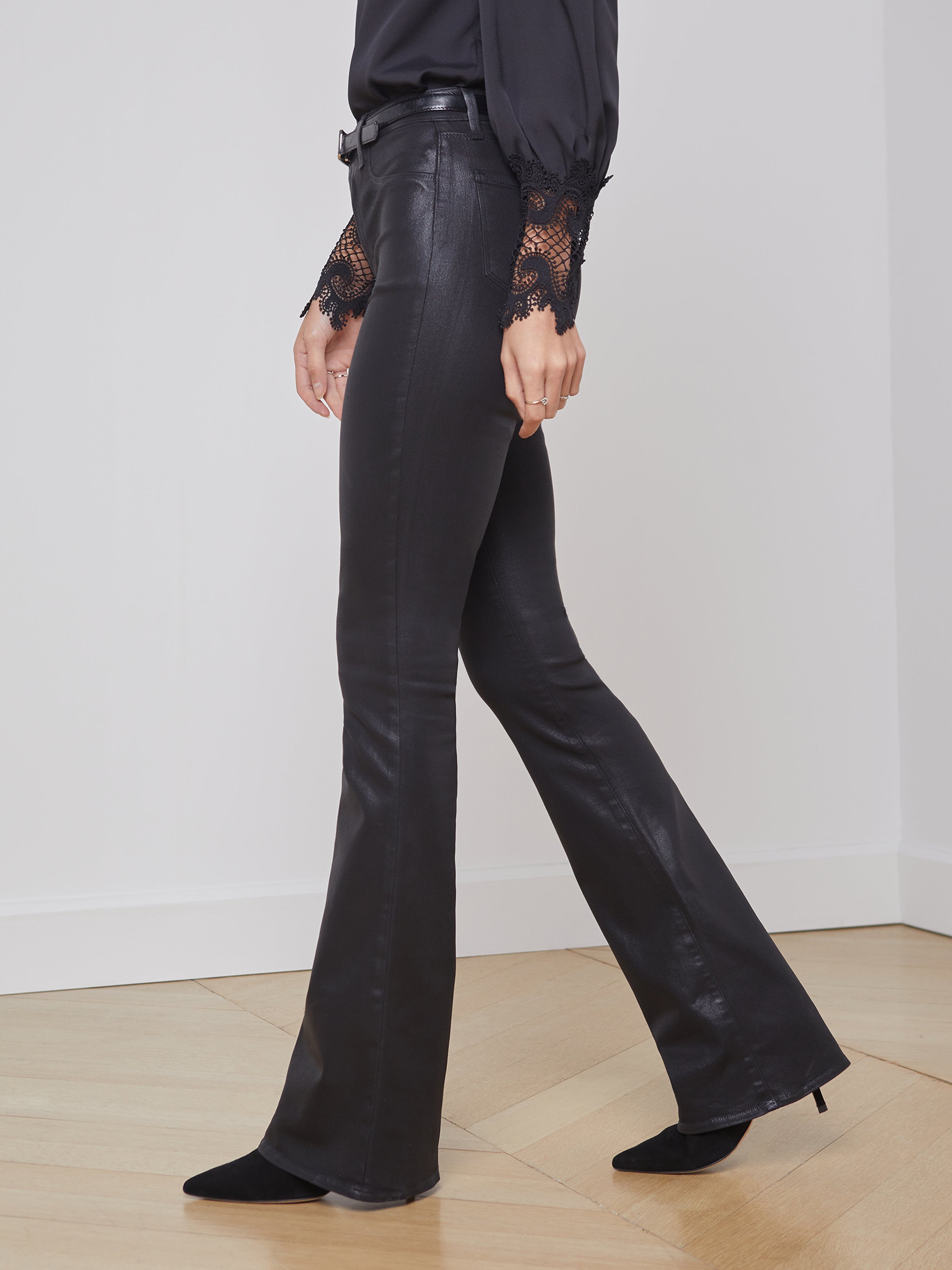 Marty Coated Jean In Noir Coated