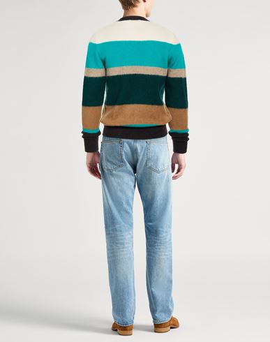 Man Sweater Dark green Size 36 Lambswool